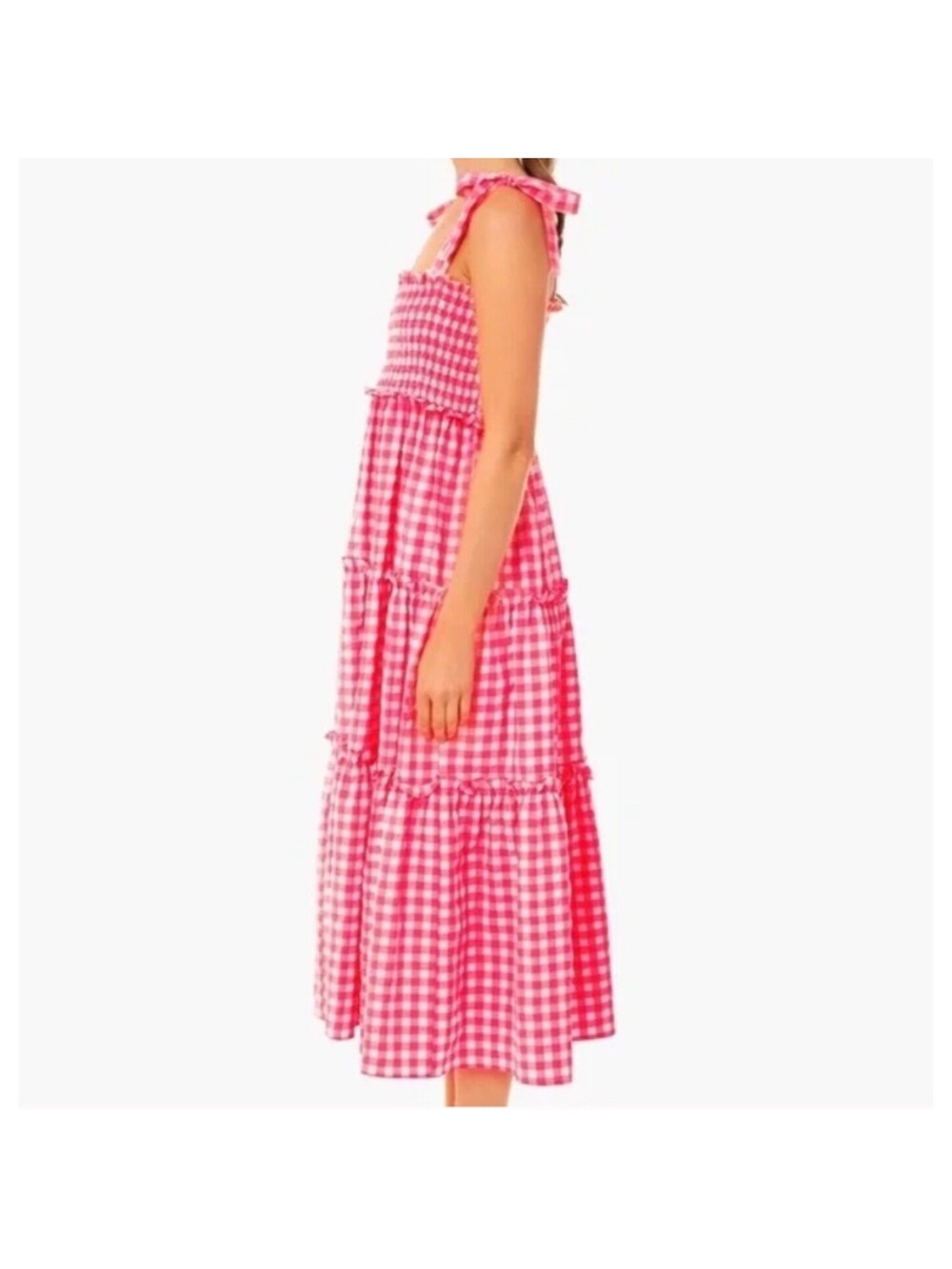 Tuckernuck Pomander Place Nellie dress electric pink gingham - Picture 2 of 8